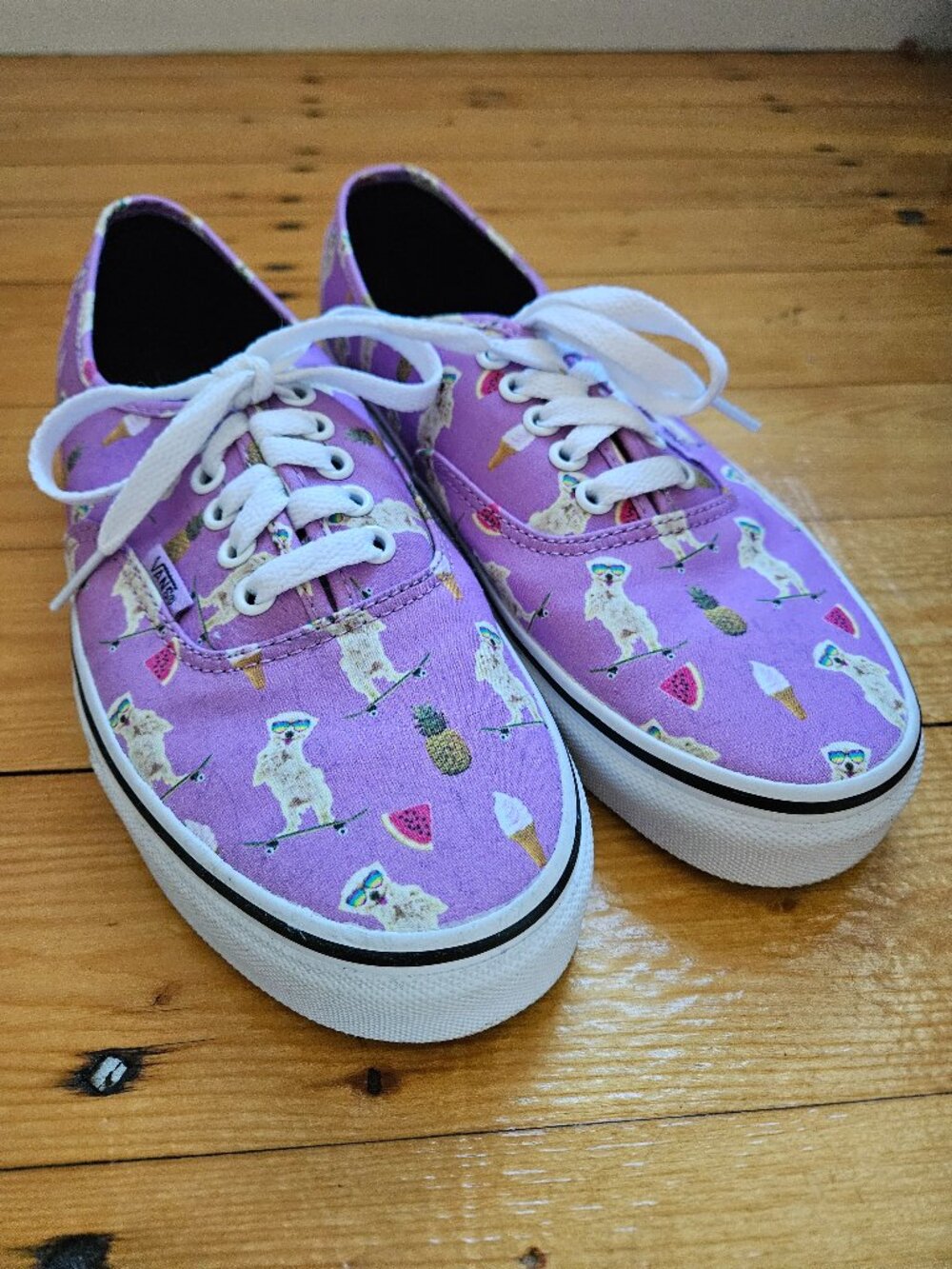 Vans Shoes w/ Dog Riding Skateboard Women's Size 8.5 /Men's 7